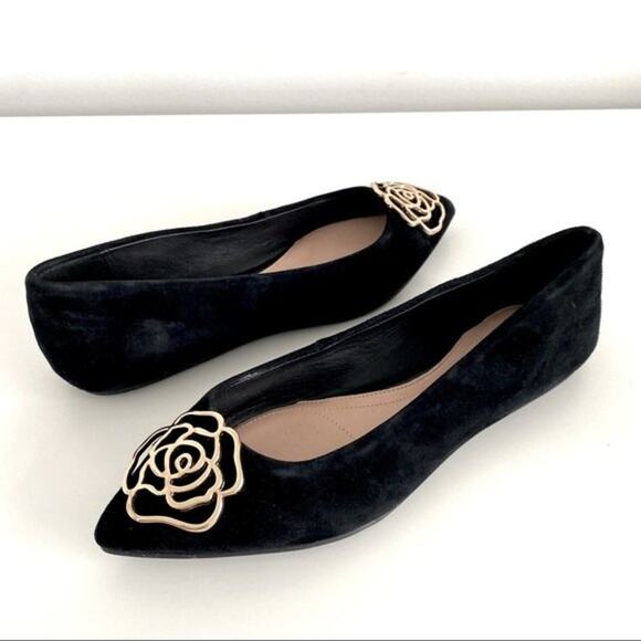 TARYN ROSE Fiona Pointed Toe Flats Black Size 6 - Picture 2 of 11
